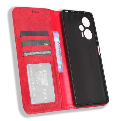 For Xiaomi Redmi Note 12 Turbo 5G / Poco F5 5G PU Leather Phone Wallet Case Foldable Stand Retro Cell Phone Cover