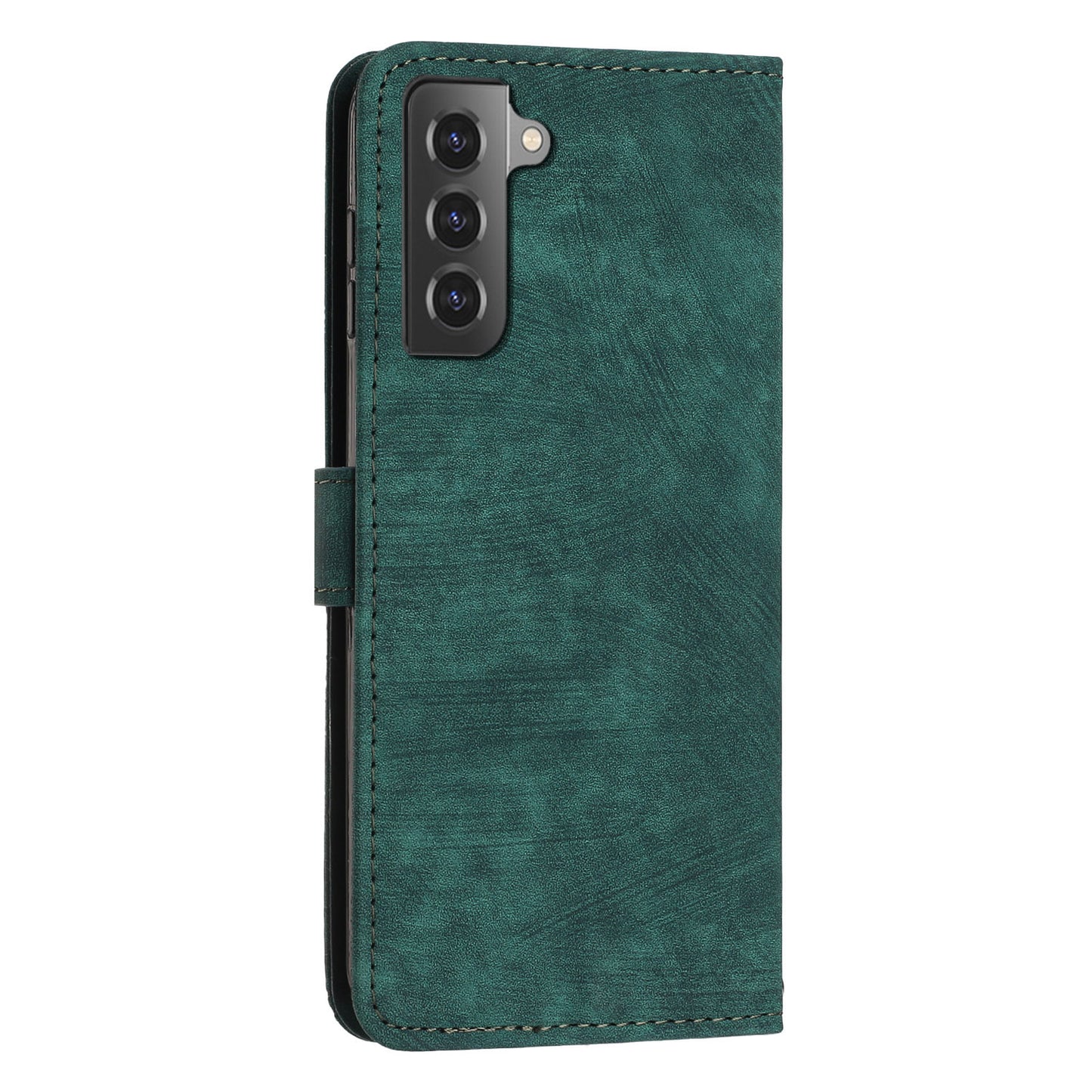 Shockproof Case for Samsung Galaxy S22 5G Wallet Phone Shell Skin-Touch Lines Imprinted PU Leather Cover