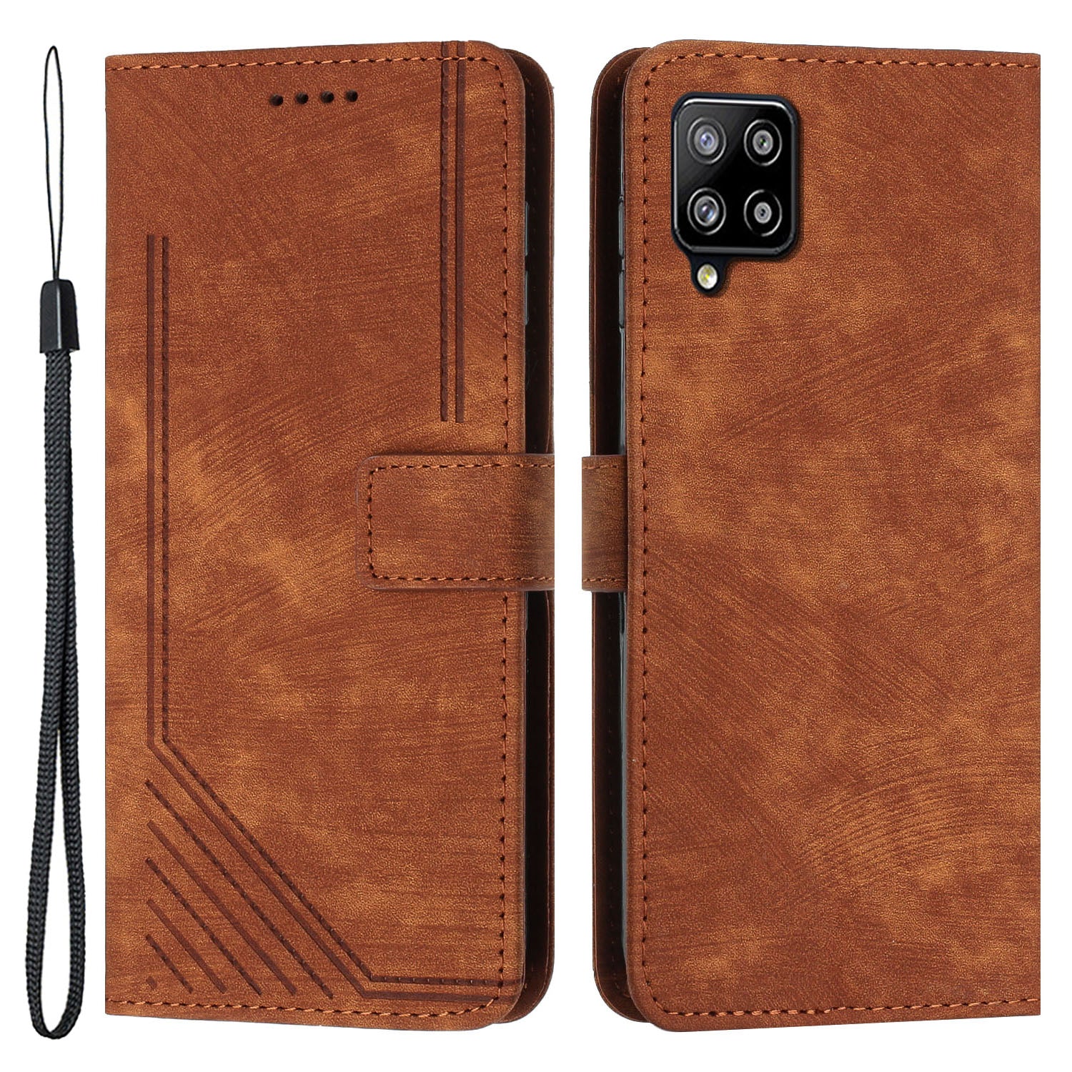 For Samsung Galaxy A22 4G (EU Version) / M32 (India Version) / M32 (Global Version) 4G / F22 / M22 Case PU Leather Phone Cover