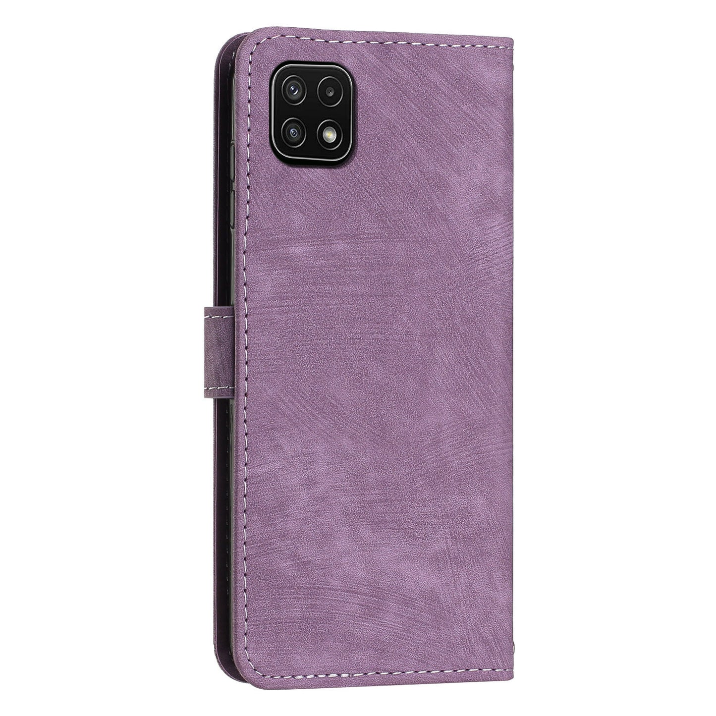 For Samsung Galaxy A22 5G (EU Version) Wallet Phone Case Skin-Touch Lines Imprinted PU Leather Cover
