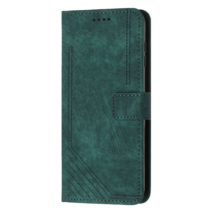 For Samsung Galaxy A52s 5G / A52 4G / 5G Lines Imprinted PU Leather Case Skin-Touch Wallet Phone Cover