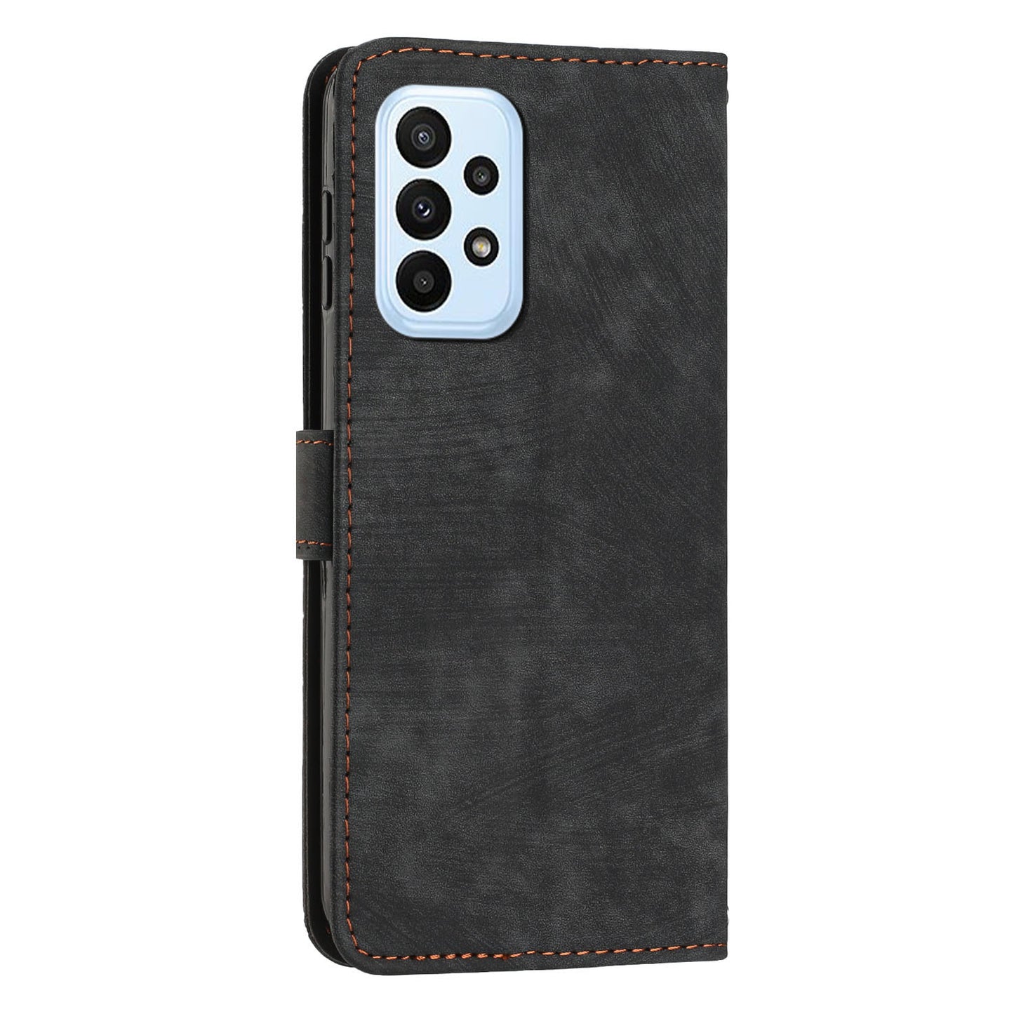 Shockproof Case for Samsung Galaxy A53 5G Skin-Touch Wallet Phone Case Lines Imprinted PU Leather Cover