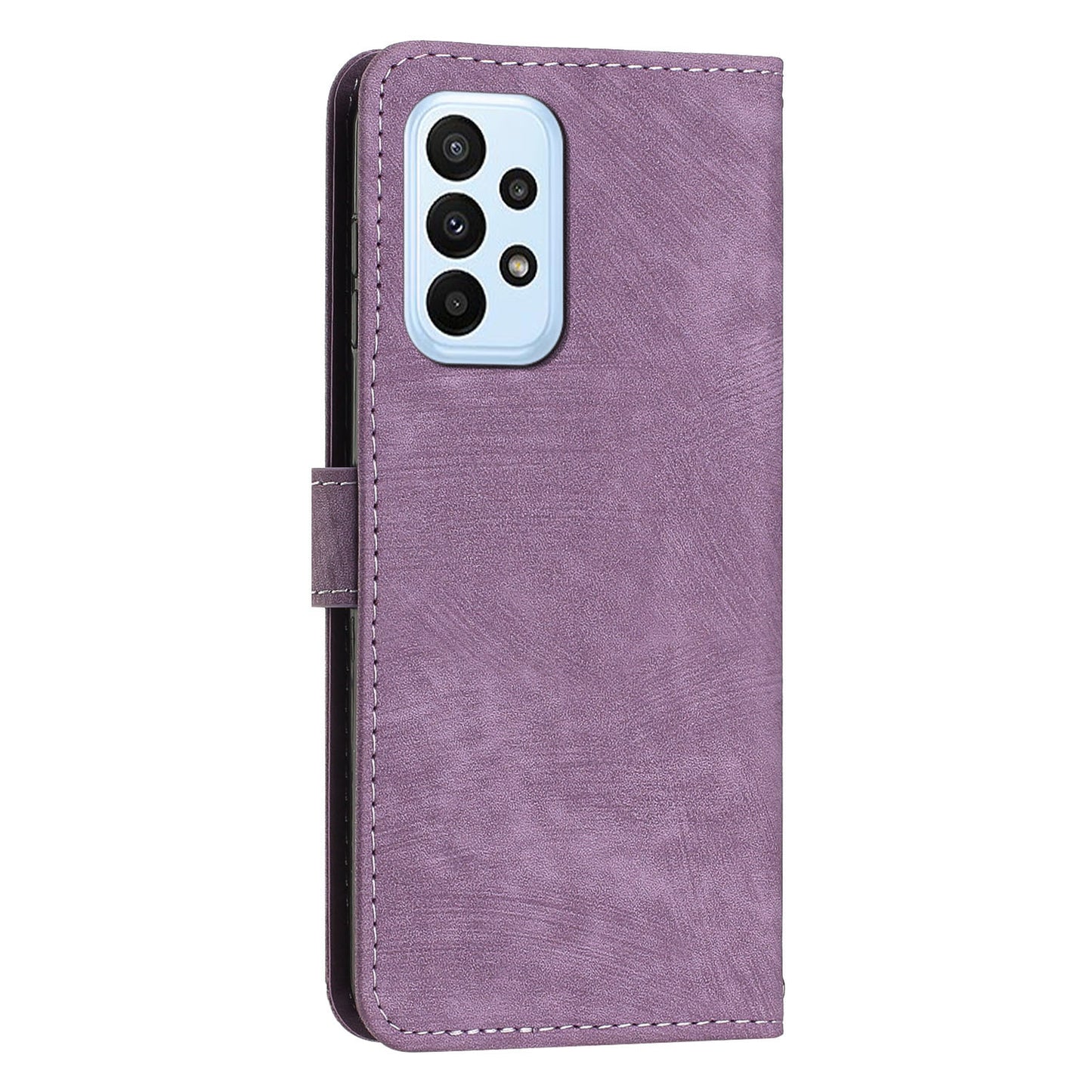 Shockproof Case for Samsung Galaxy A53 5G Skin-Touch Wallet Phone Case Lines Imprinted PU Leather Cover