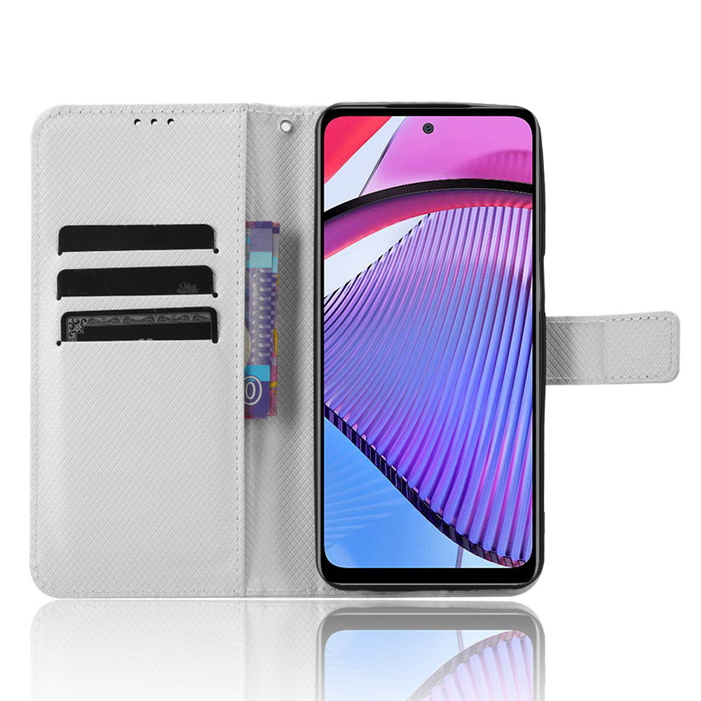 For Motorola Moto G Power 5G Stand Wallet Leather Phone Case Diamond Texture Smartphone Cover