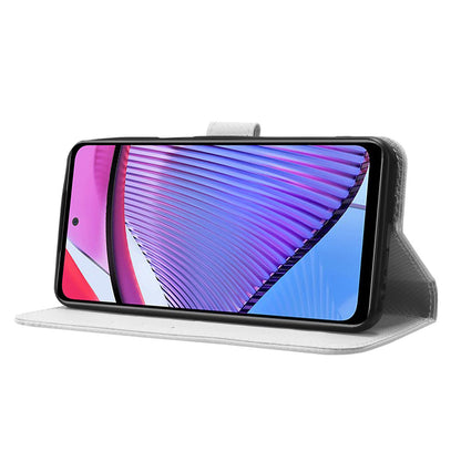 For Motorola Moto G Power 5G Stand Wallet Leather Phone Case Diamond Texture Smartphone Cover