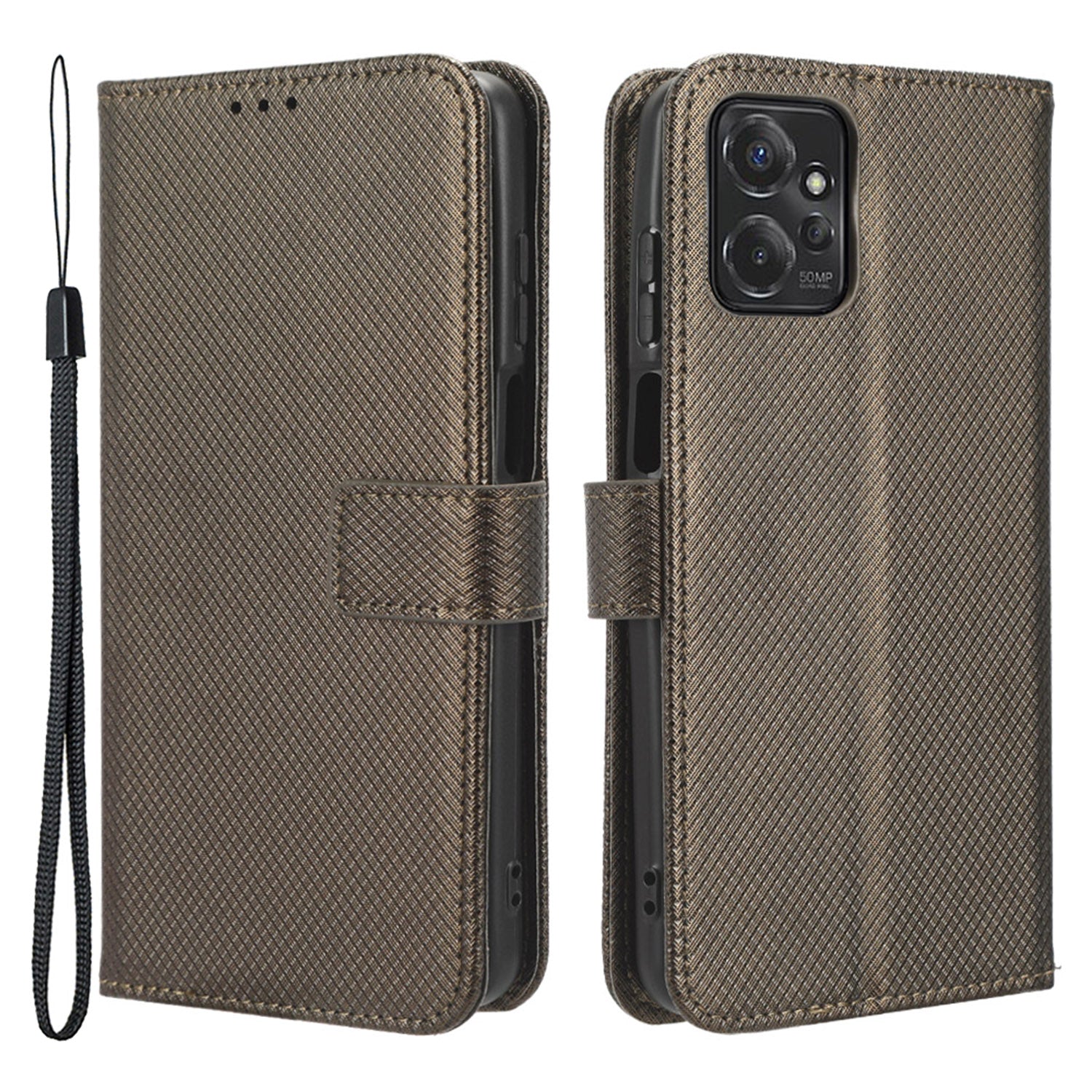 For Motorola Moto G Power 5G Stand Wallet Leather Phone Case Diamond Texture Smartphone Cover