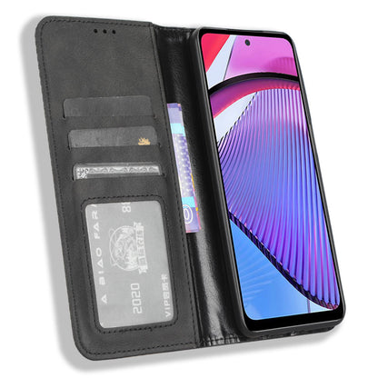 For Motorola Moto G Power 5G Retro Phone Case Stand Wallet PU Leather Anti-drop Phone Cover