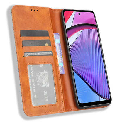For Motorola Moto G Power 5G Retro Phone Case Stand Wallet PU Leather Anti-drop Phone Cover