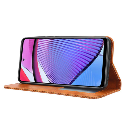For Motorola Moto G Power 5G Retro Phone Case Stand Wallet PU Leather Anti-drop Phone Cover