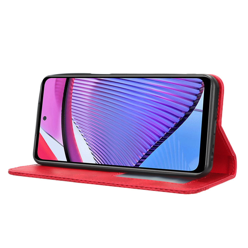 For Motorola Moto G Power 5G Retro Phone Case Stand Wallet PU Leather Anti-drop Phone Cover