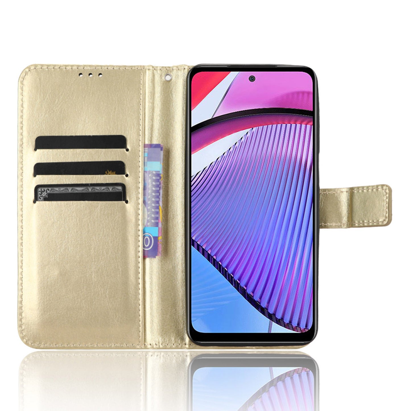 For Motorola Moto G Power 5G PU Leather Wallet Phone Case Crazy Horse Texture Stand Cover