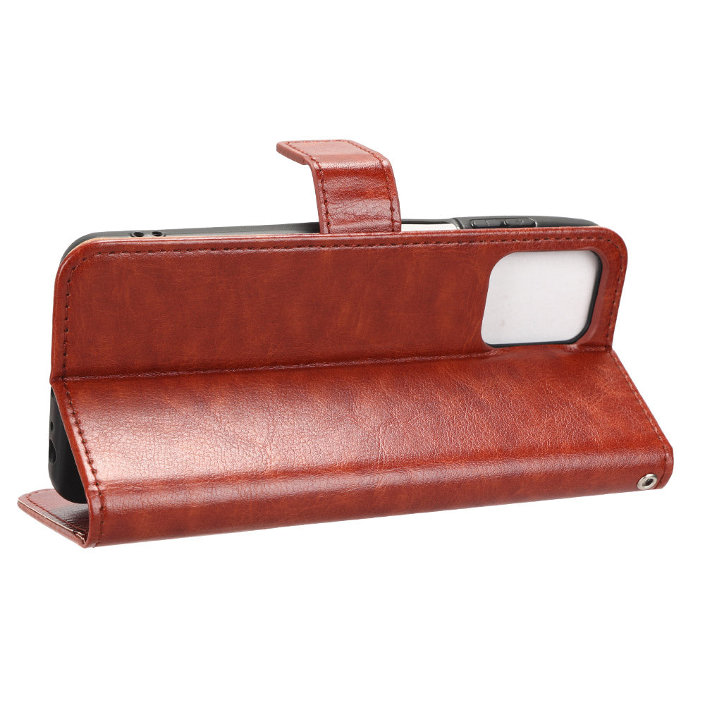 For Motorola Moto G Power 5G PU Leather Wallet Phone Case Crazy Horse Texture Stand Cover