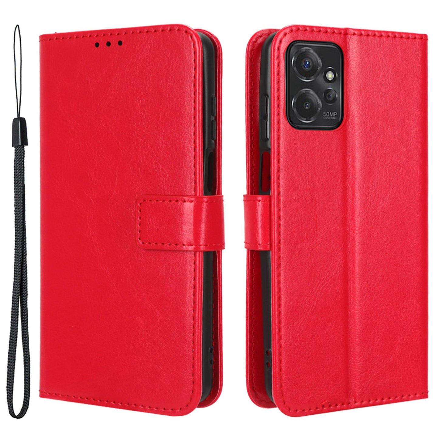 For Motorola Moto G Power 5G PU Leather Wallet Phone Case Crazy Horse Texture Stand Cover