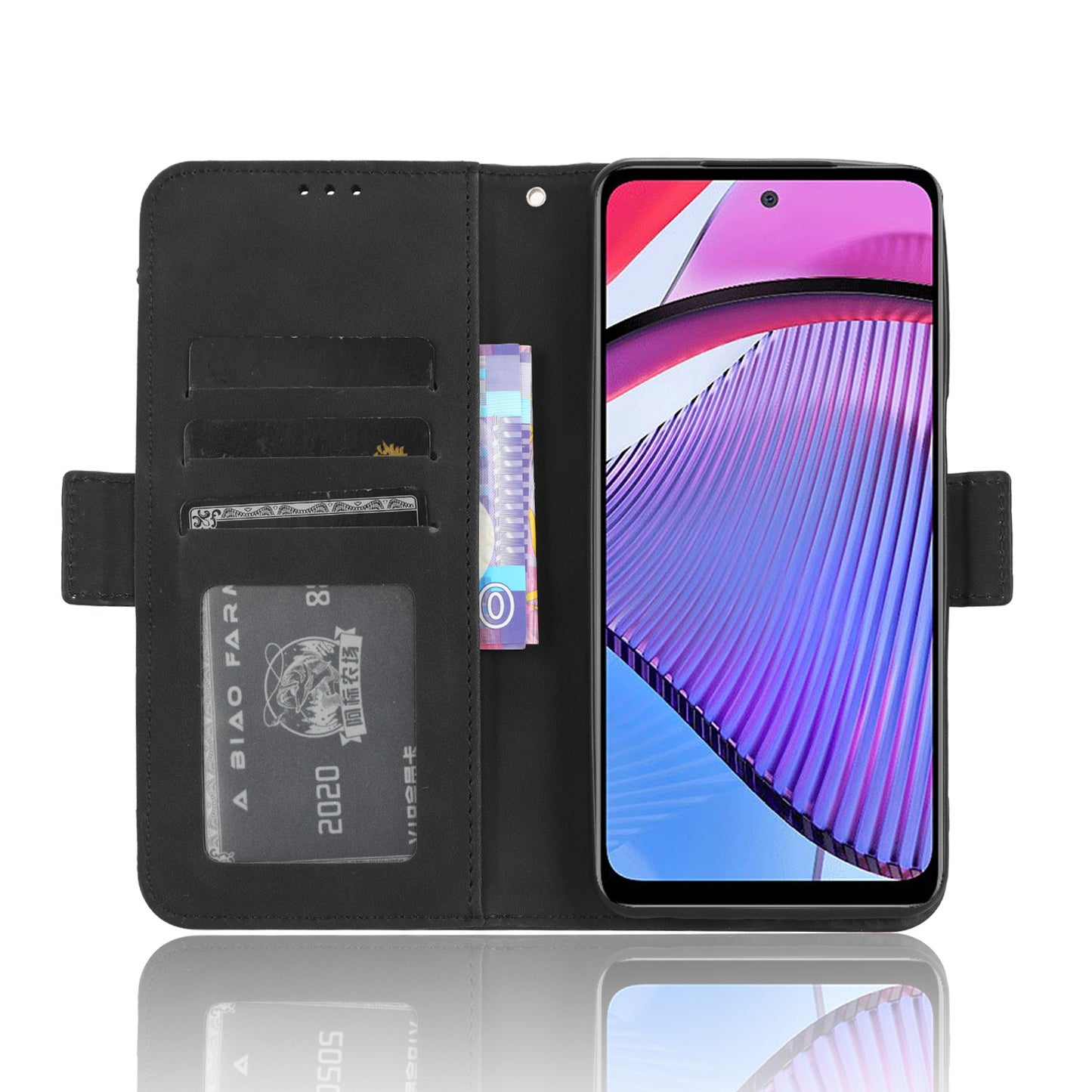 Multiple Card Slots Phone Case for Motorola Moto G Power 5G , PU Leather Stand Wallet Cover