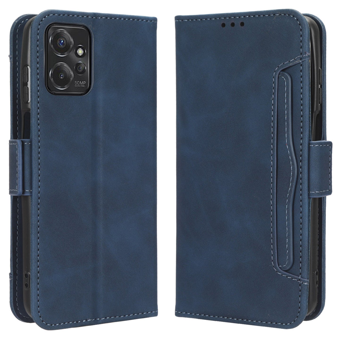 Multiple Card Slots Phone Case for Motorola Moto G Power 5G , PU Leather Stand Wallet Cover