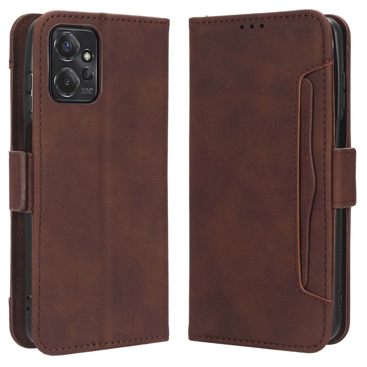 Multiple Card Slots Phone Case for Motorola Moto G Power 5G , PU Leather Stand Wallet Cover