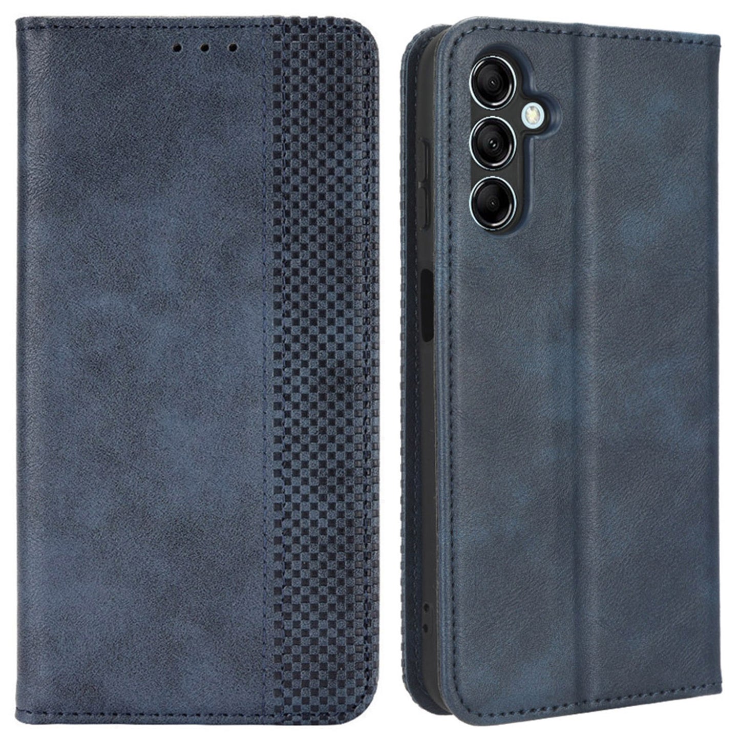 For Samsung Galaxy M14 5G Retro Phone Case PU Leather Phone Stand Wallet Protective Cover