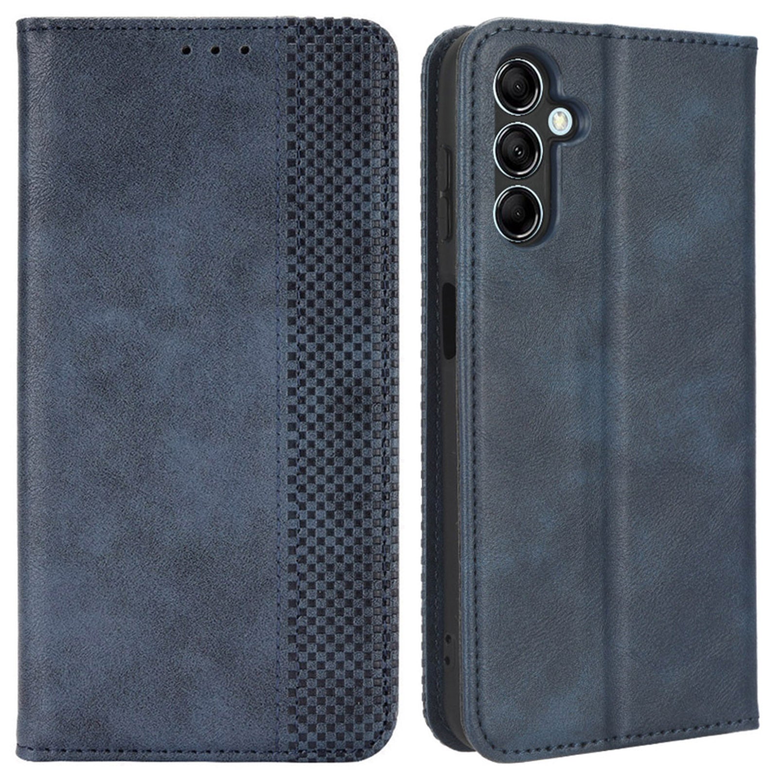 For Samsung Galaxy M14 5G Retro Phone Case PU Leather Phone Stand Wallet Protective Cover