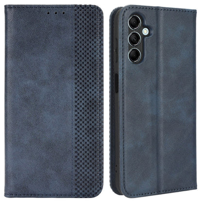 For Samsung Galaxy M14 5G Retro Phone Case PU Leather Phone Stand Wallet Protective Cover