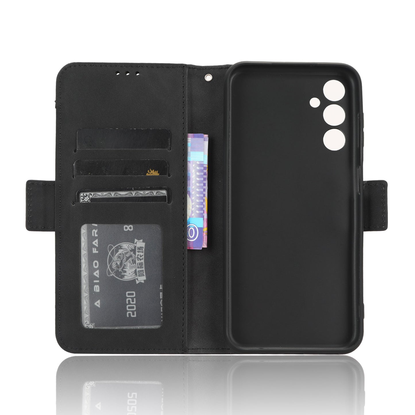 Wallet PU Leather Case for Samsung Galaxy M14 5G , Multiple Card Slots Phone Stand Cover