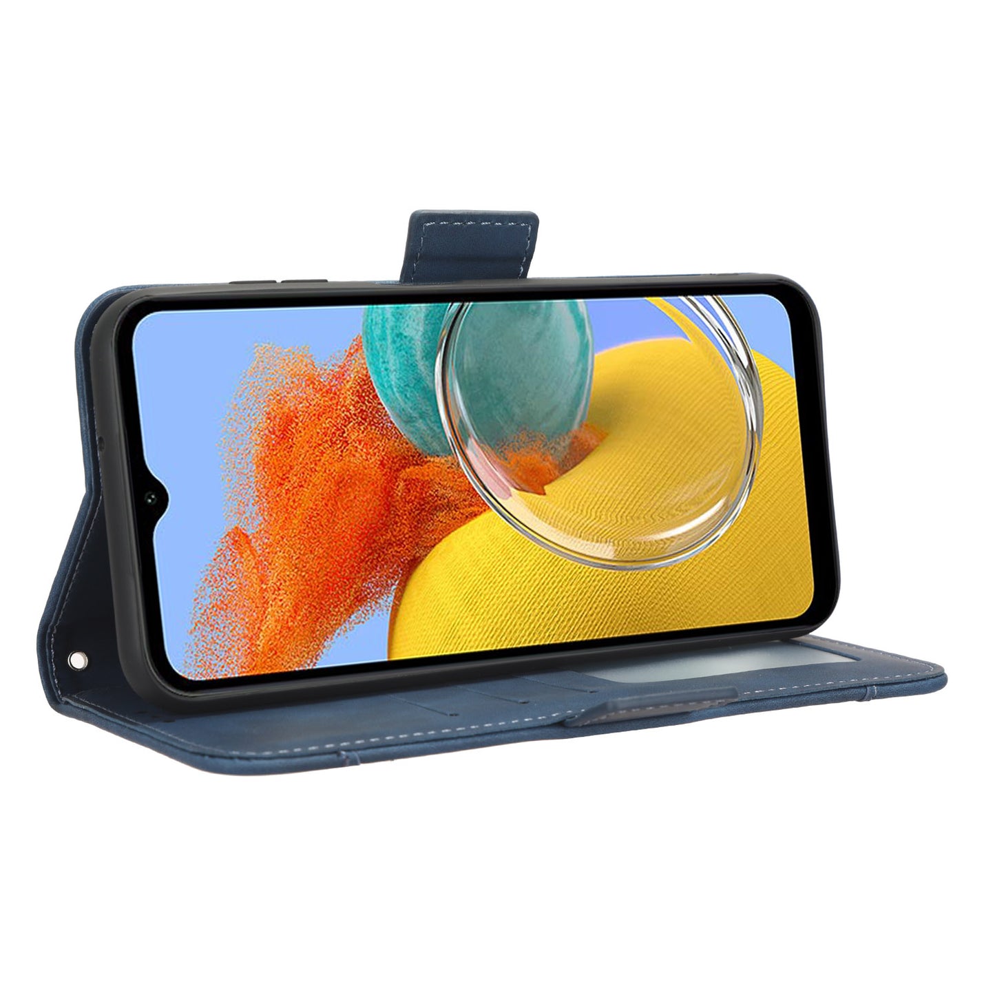 Wallet PU Leather Case for Samsung Galaxy M14 5G , Multiple Card Slots Phone Stand Cover