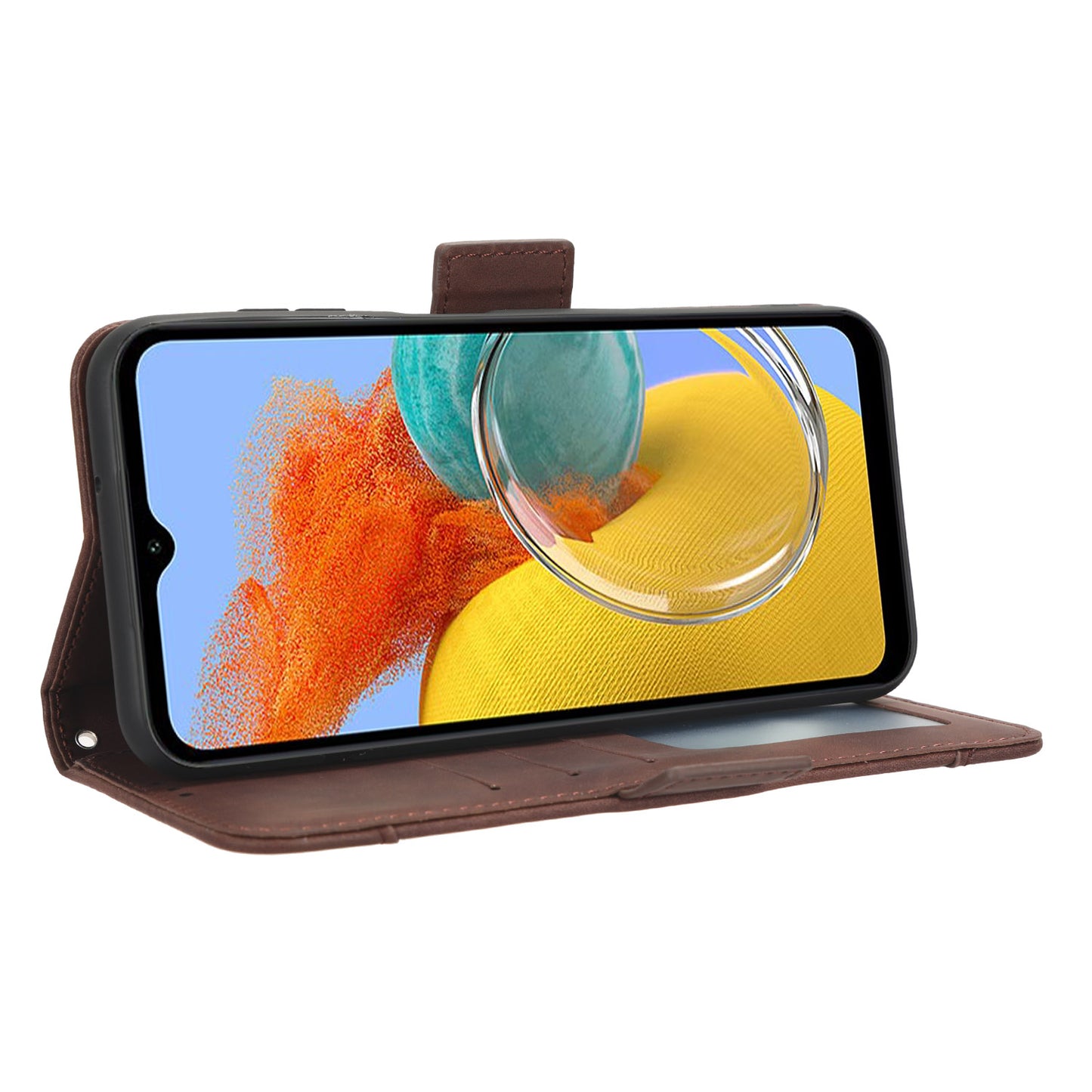 Wallet PU Leather Case for Samsung Galaxy M14 5G , Multiple Card Slots Phone Stand Cover