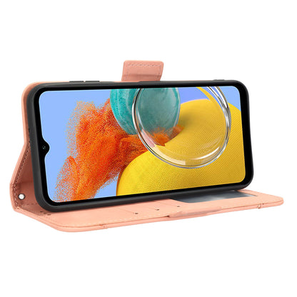 Wallet PU Leather Case for Samsung Galaxy M14 5G , Multiple Card Slots Phone Stand Cover