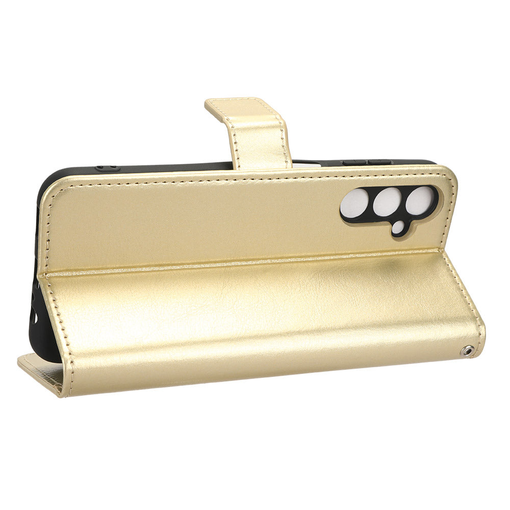 For Samsung Galaxy M14 5G Shockproof Leather Phone Case Wallet Crazy Horse Texture Phone Stand Cover