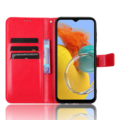 For Samsung Galaxy M14 5G Shockproof Leather Phone Case Wallet Crazy Horse Texture Phone Stand Cover