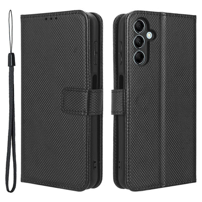 For Samsung Galaxy M14 5G Phone Leather Case Diamond Texture Stand Wallet Cell Phone Cover