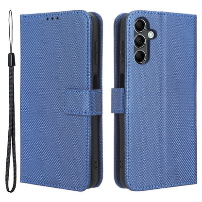 For Samsung Galaxy M14 5G Phone Leather Case Diamond Texture Stand Wallet Cell Phone Cover