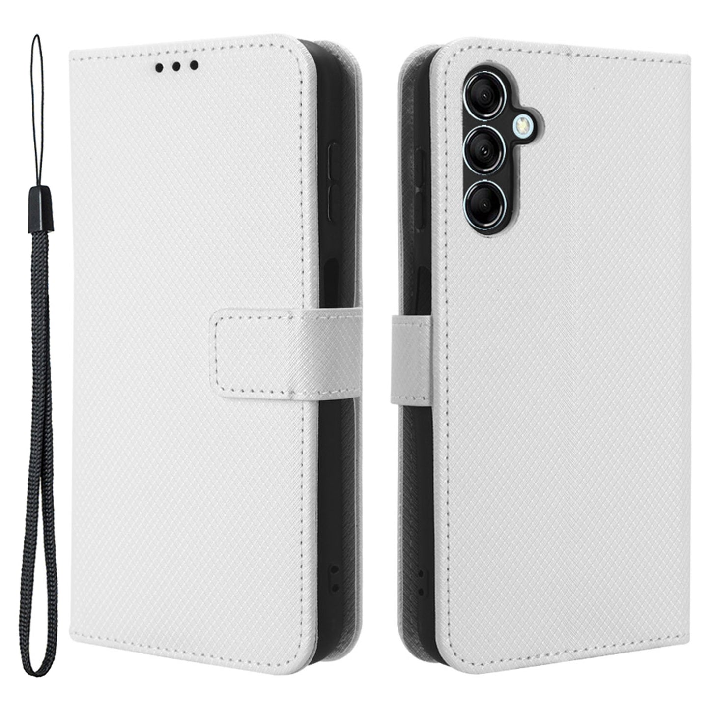 For Samsung Galaxy M14 5G Phone Leather Case Diamond Texture Stand Wallet Cell Phone Cover