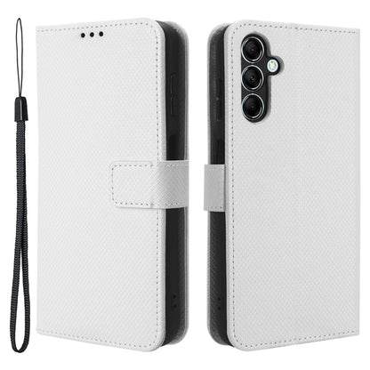 For Samsung Galaxy M14 5G Phone Leather Case Diamond Texture Stand Wallet Cell Phone Cover