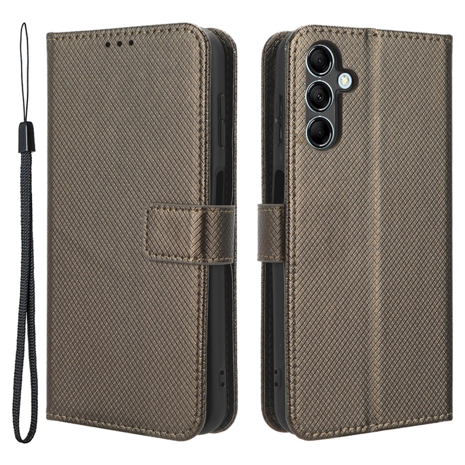 For Samsung Galaxy M14 5G Phone Leather Case Diamond Texture Stand Wallet Cell Phone Cover