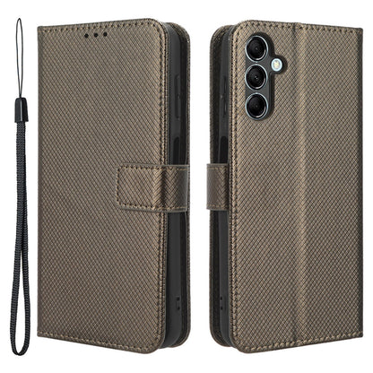 For Samsung Galaxy M14 5G Phone Leather Case Diamond Texture Stand Wallet Cell Phone Cover