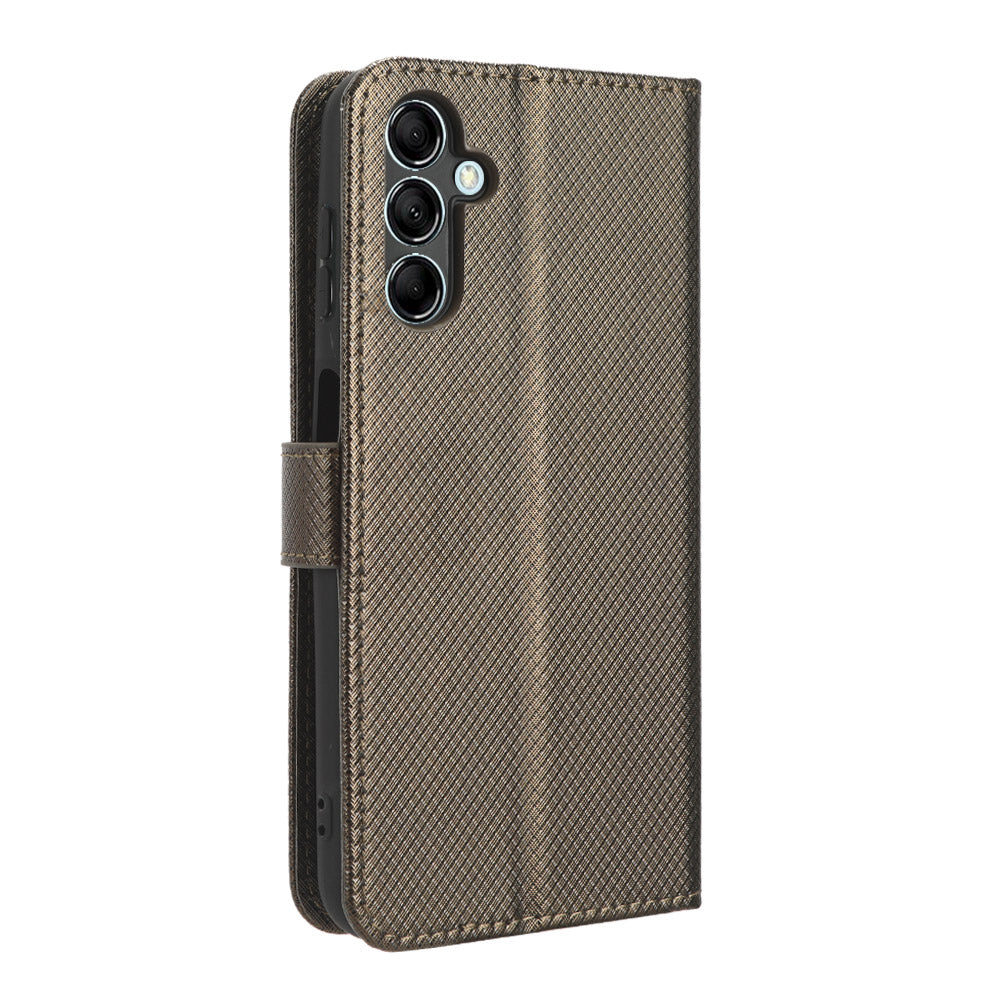 For Samsung Galaxy M14 5G Phone Leather Case Diamond Texture Stand Wallet Cell Phone Cover