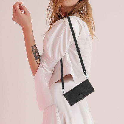 For Google Pixel 7 5G PU Leather Phone Case Lines Imprinted Stand Wallet Cover with 2 Straps