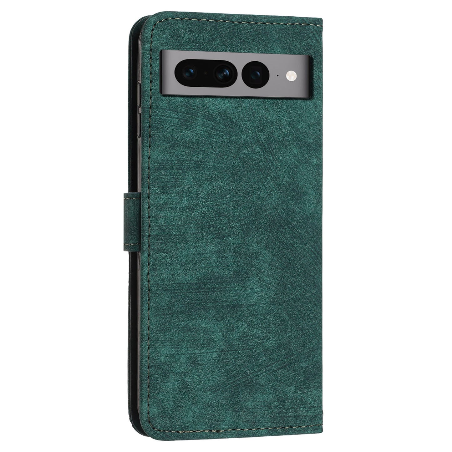 For Google Pixel 7 Pro 5G PU Leather Drop-proof Case Lines Imprint Flip Stand Wallet Phone Cover with 2 Straps