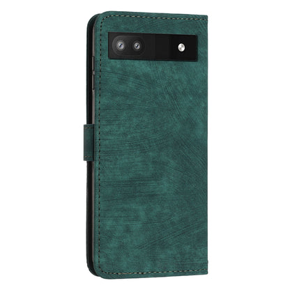 For Google Pixel 7a PU Leather Lines Imprinted Phone Case Wallet Stand Magnetic Flip Cover