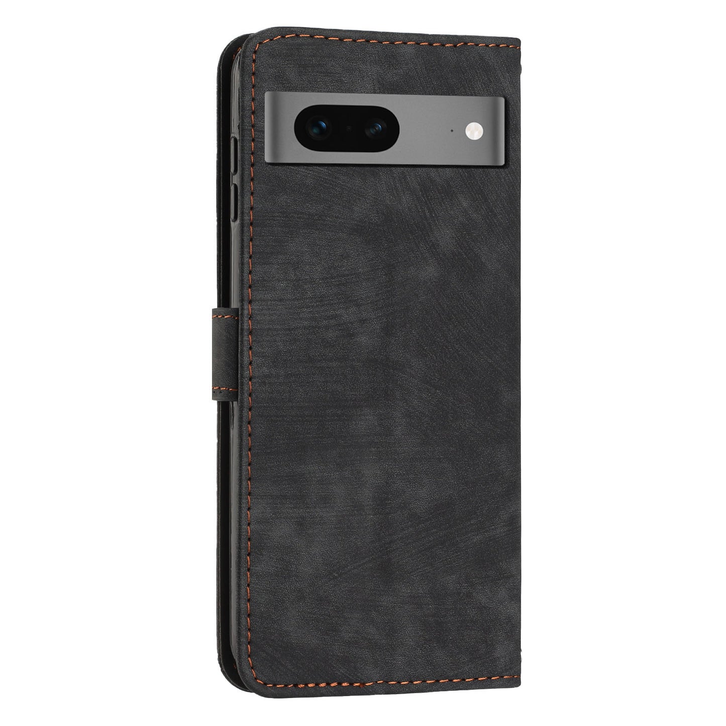 For Google Pixel 7 5G Lines Imprinted Shockproof Phone Case PU Leather Wallet Phone Cover with Stand