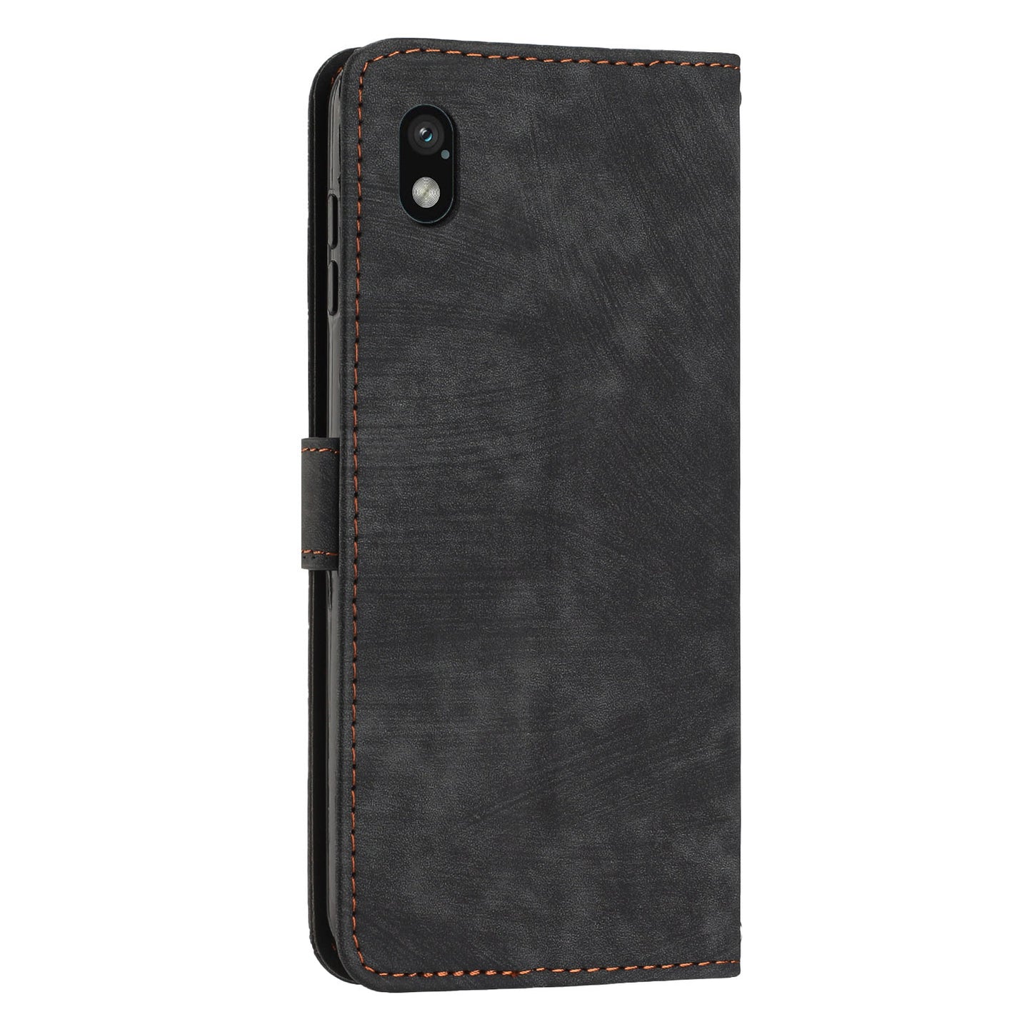 For Sony Xperia Ace III Skin-touch Leather Wallet Drop-proof Shell Lines Imprint Stand Phone Case