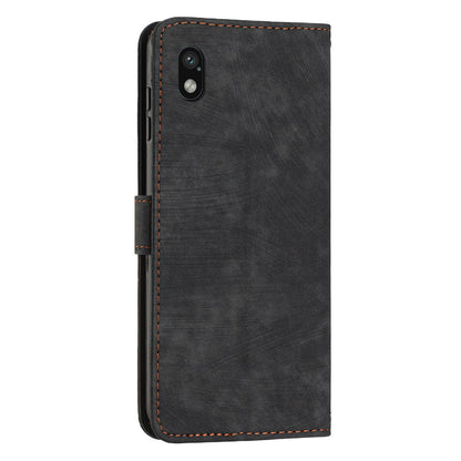For Sony Xperia Ace III Skin-touch Leather Wallet Drop-proof Shell Lines Imprint Stand Phone Case