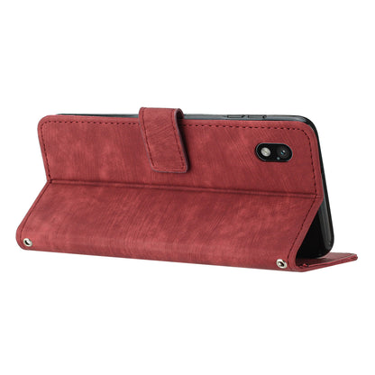 For Sony Xperia Ace III Skin-touch Leather Wallet Drop-proof Shell Lines Imprint Stand Phone Case