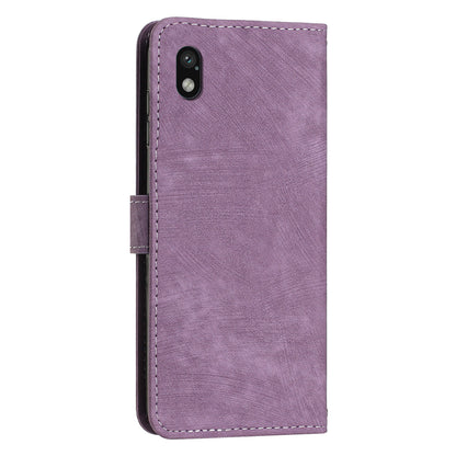 For Sony Xperia Ace III Skin-touch Leather Wallet Drop-proof Shell Lines Imprint Stand Phone Case