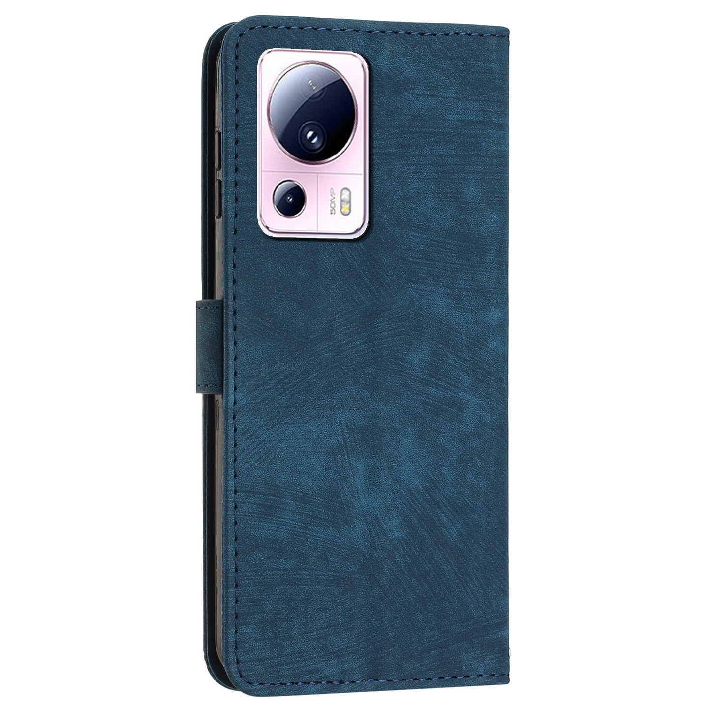 For Xiaomi 13 Lite / Civi 2 5G Wallet Case Skin-touch PU Leather Lines Imprinted Stand Flip Phone Cover