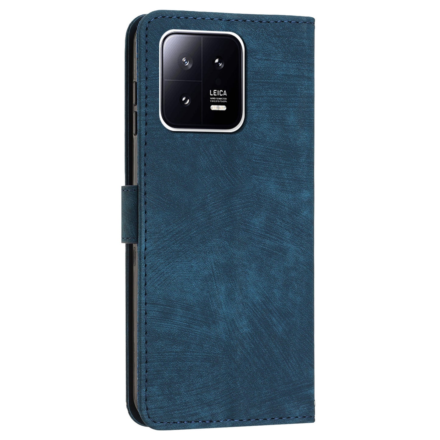 For Xiaomi 13 Pro 5G Skin-touch Wallet Phone Case PU Leather Stand Lines Imprinted Flip Cover