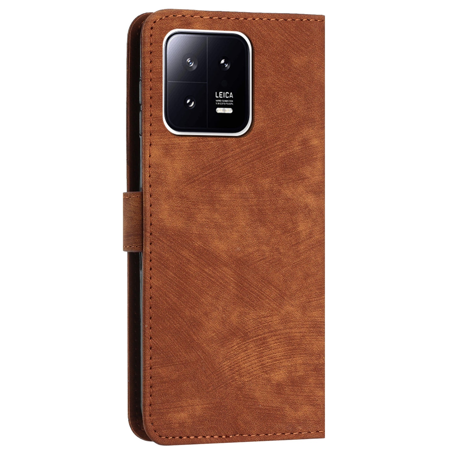 For Xiaomi 13 Pro 5G Skin-touch Wallet Phone Case PU Leather Stand Lines Imprinted Flip Cover