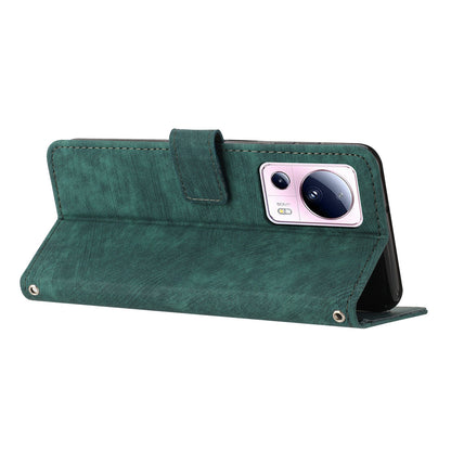 For Xiaomi 13 Lite / Civi 2 5G Skin-touch Leather Wallet Cover Lines Imprinted Flip Stand Phone Case