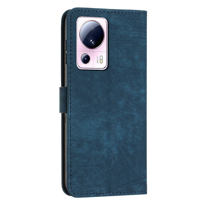 For Xiaomi 13 Lite / Civi 2 5G Skin-touch Leather Wallet Cover Lines Imprinted Flip Stand Phone Case