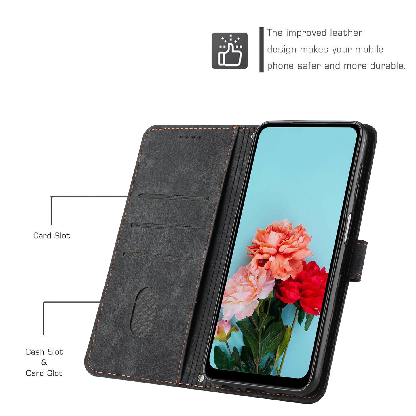 For Xiaomi 13 5G Skin-touch Leather Wallet Anti-drop Cover Lines Imprinted Folding Stand Phone Case